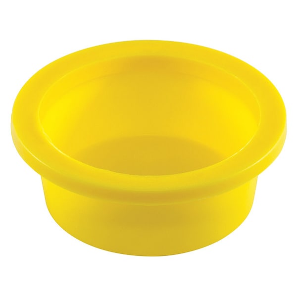 Tapered Thick Flange Cap/Plug, Yellow, 50 PK