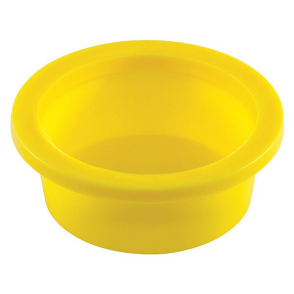 Tapered Thick Flange Cap/Plug, Yellow, 5000 PK