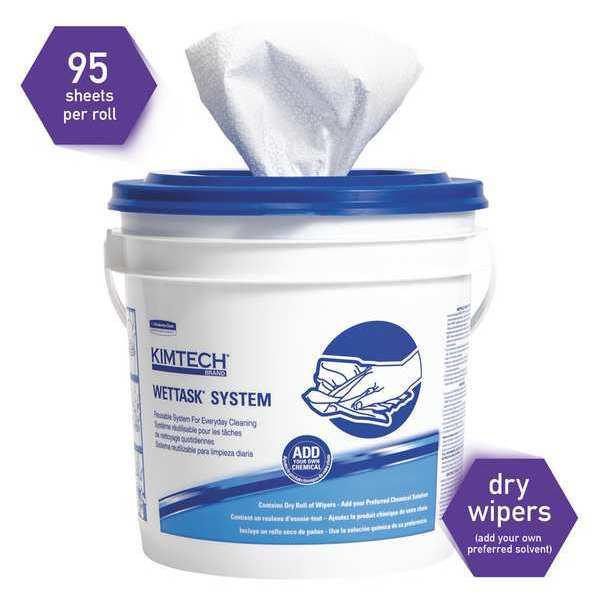 Dry Wipe Roll, White, Hydroknit, 60 Wipes, 12 in x 6 in