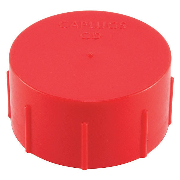Threaded Cap, Red, Low Density Polyethylene 1000 PK