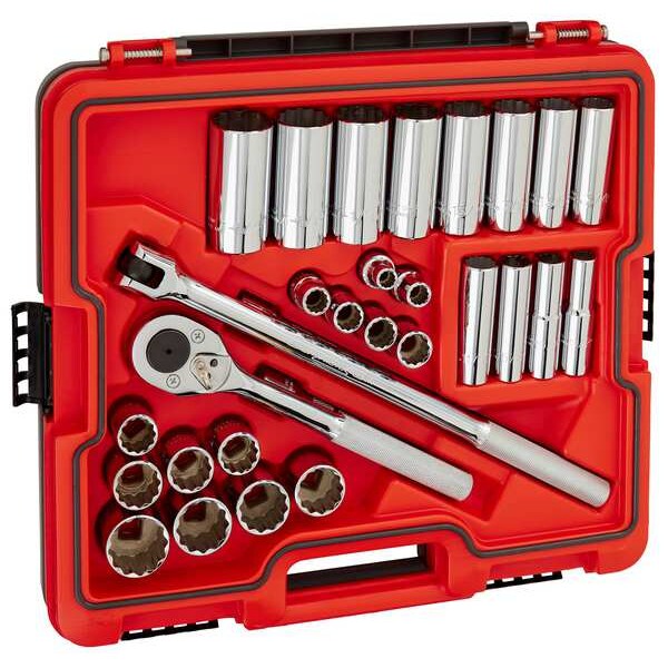 1/2 in Drive Socket Set, SAE, 30 pcs