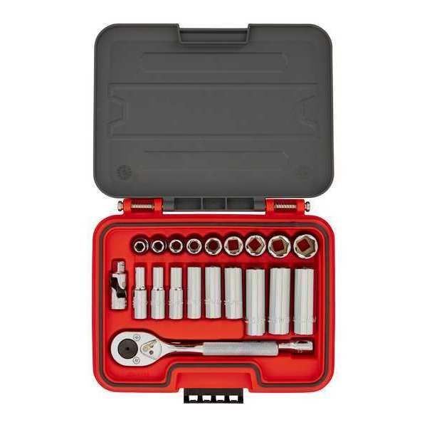3/8 in Drive Socket Set, SAE, 21 pcs