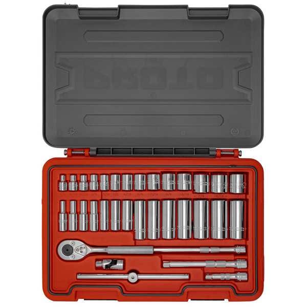 3/8 in Drive Socket Set, SAE, 34 pcs