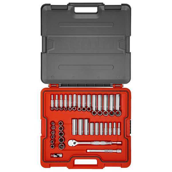 3/8 in Drive Socket Set, Metric, SAE, 53 pcs