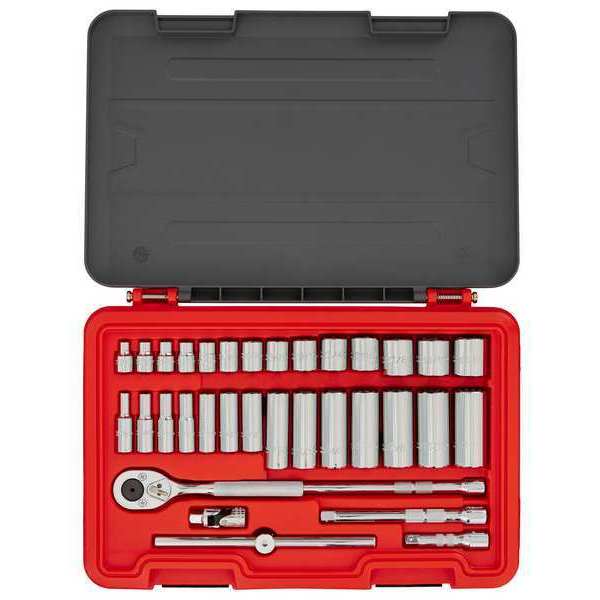 3/8 in Drive Socket Set, Metric, SAE, 63 pcs