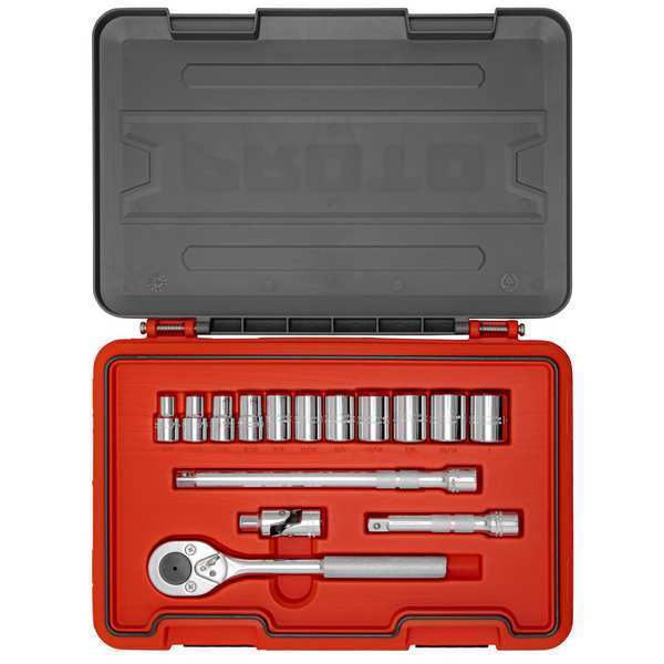 1/2 in Drive Socket Set, SAE, 15 pcs