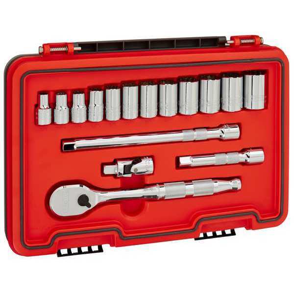 1/2 in Drive Socket Set, SAE, 16 pcs