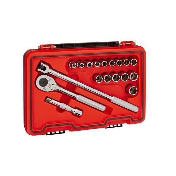 1/2 in Drive Socket Set, Metric, 18 pcs