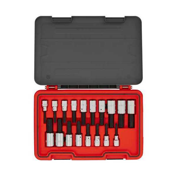 1/2 in Drive Hex Bit Set, Metric, SAE, 18 pcs