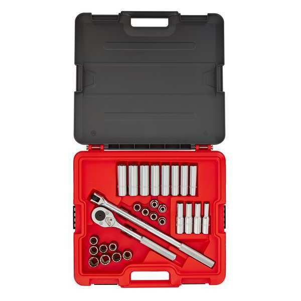 1/2 in Drive Socket Set, Metric, 30 pcs