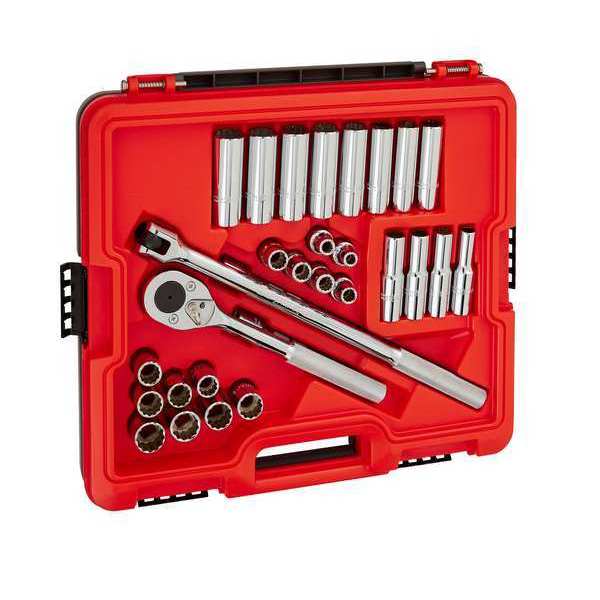 1/2 in Drive Socket Set, Metric, 30 pcs