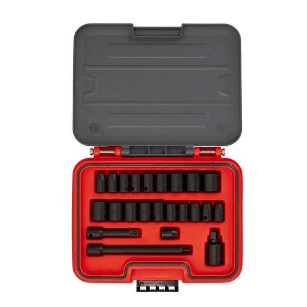 3/8 in Drive Socket Set, Metric, SAE, 23 pcs