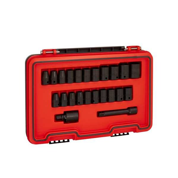 1/2 in Drive Socket Set, Metric, SAE, 23 pcs