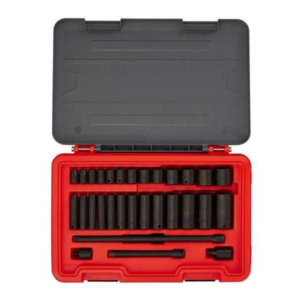 3/8 in Drive Socket Set, SAE, 31 pcs