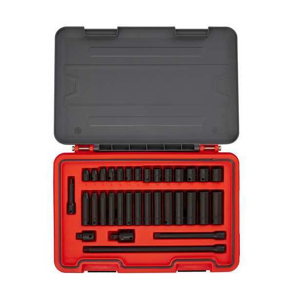 3/8 in Drive Socket Set, Metric, 33 pcs