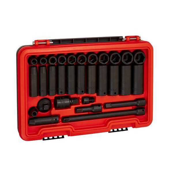 1/2 in Drive Socket Set, SAE, 30 pcs