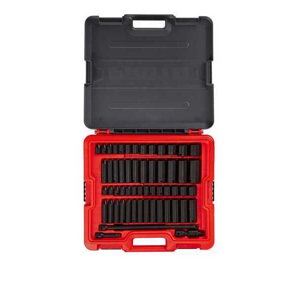 3/8 in Drive Socket Set, Metric, SAE, 58 pcs