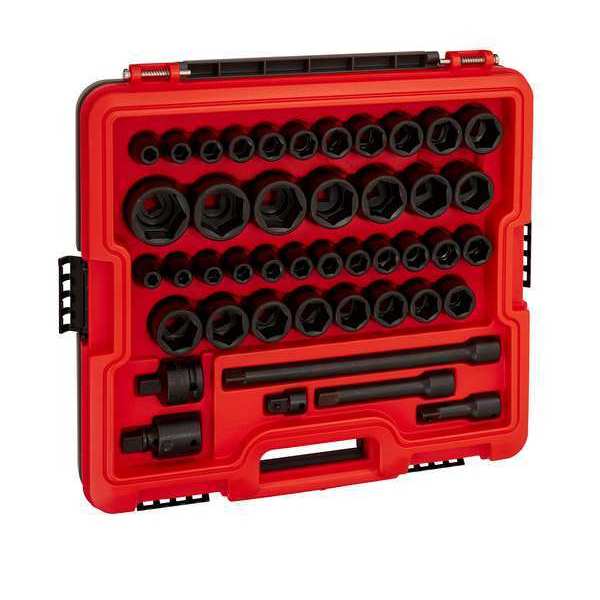 1/2 in Drive Socket Set, Metric, SAE, 44 pcs