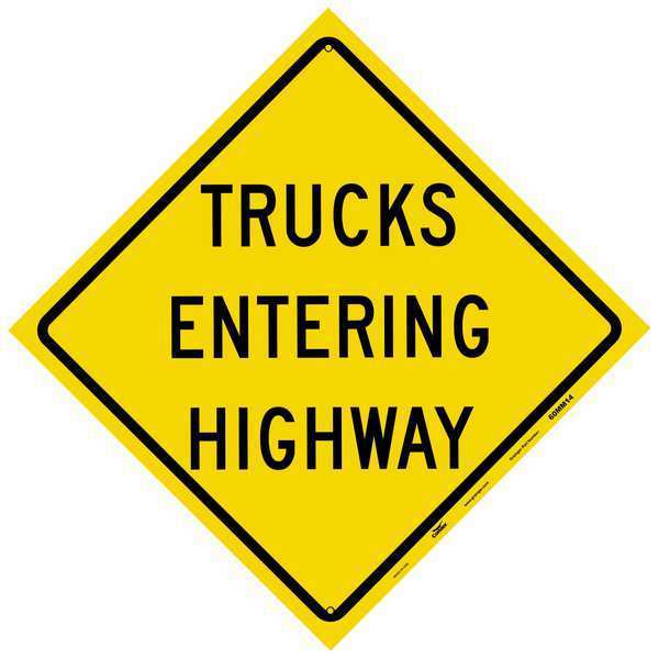 Reflective Aluminum Traffic Sign, 48 in H, 48 in W, Aluminum, Diamond, English, 60MM14