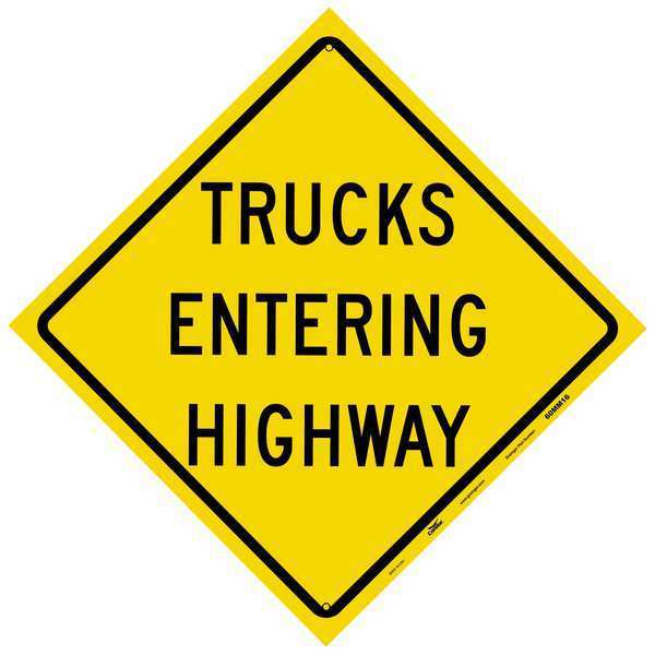 Reflective Aluminum Traffic Sign, 36 in H, 36 in W, Aluminum, Diamond, English, 60MM16