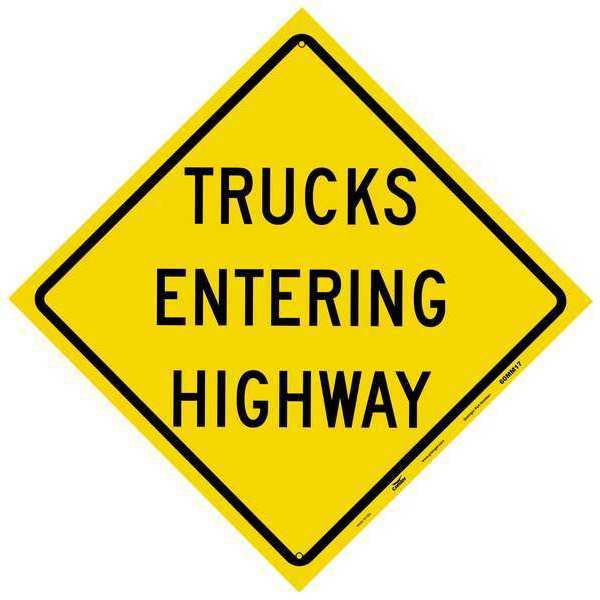 Reflective Aluminum Traffic Sign, 48 in H, 48 in W, Aluminum, Diamond, English, 60MM17