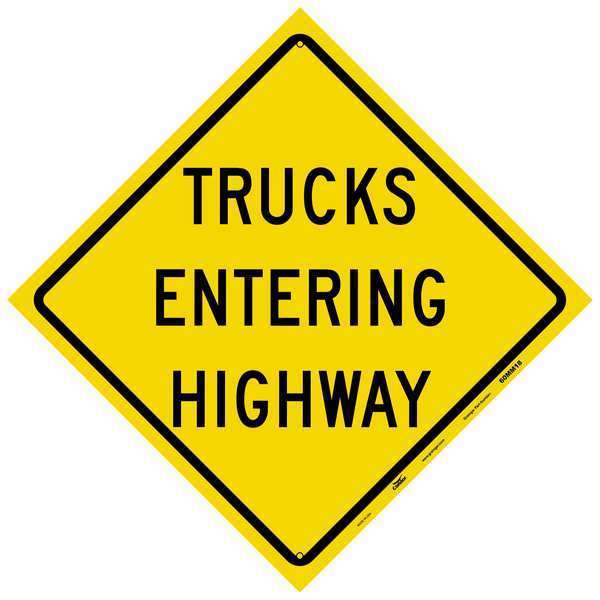 Reflective Aluminum Traffic Sign, 24 in H, 24 in W, Aluminum, Diamond, English, 60MM18
