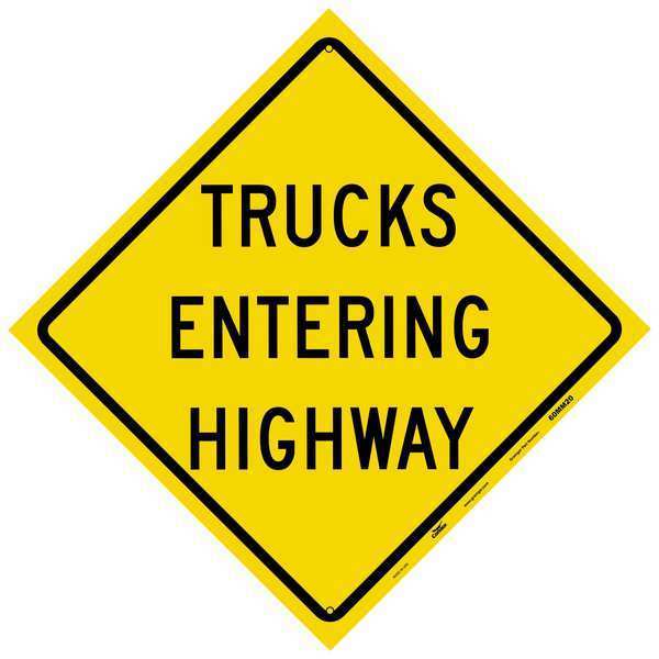Reflective Aluminum Traffic Sign, 48 in H, 48 in W, Aluminum, Diamond, English, 60MM20