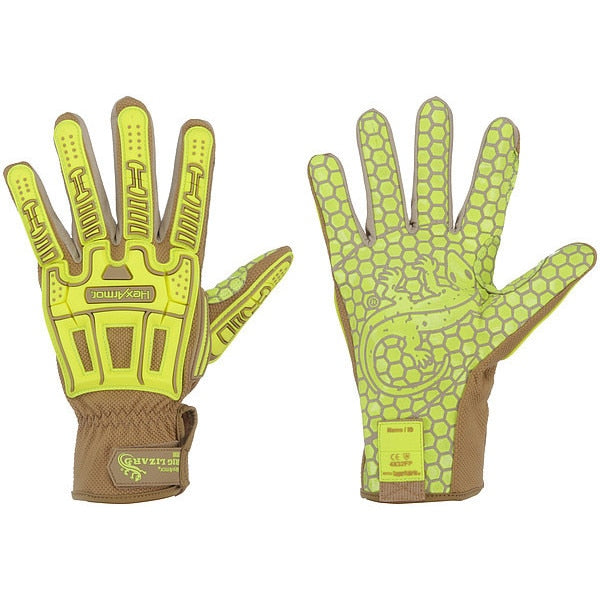 Safety Glove, Si Coat, Hi-Vi/Tan, XS, PR