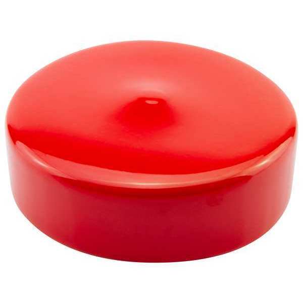 Vinyl Cap, 4 17/32 in Dia, Red, Vinyl 150 PK