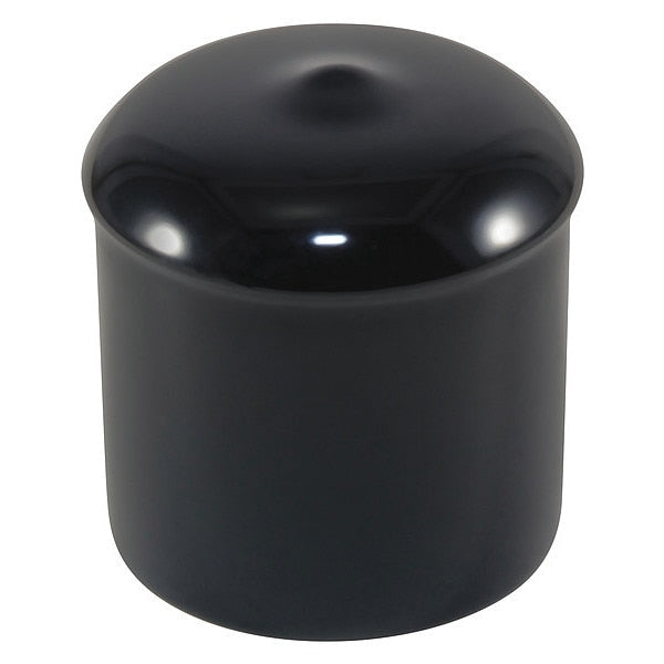 Vinyl Cap with Flange, Black, Vinyl 200 PK