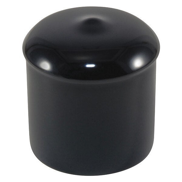 Vinyl Cap with Flange, Black, Vinyl 1000 PK
