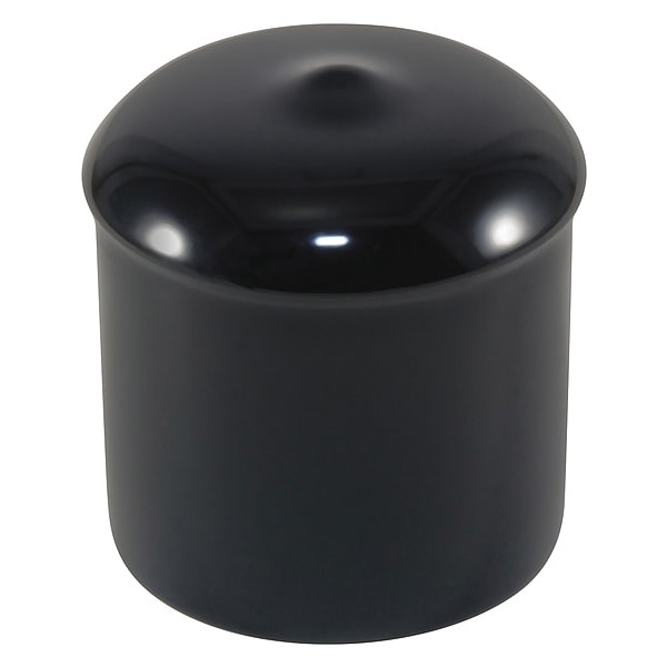 Vinyl Cap with Flange, Black, Vinyl 200 PK