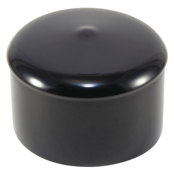 Vinyl Cap with Flange, Black, Vinyl 80 PK