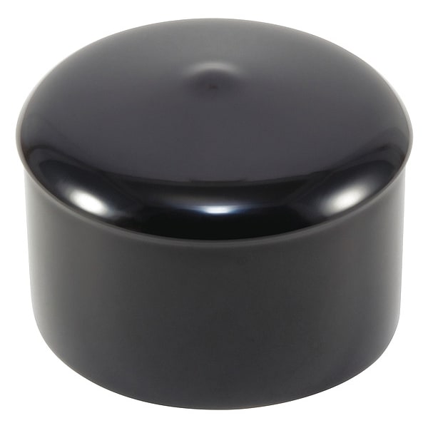 Vinyl Cap with Flange, Black, Vinyl 700 PK