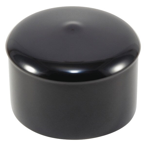Vinyl Cap with Flange, Black, Vinyl 600 PK