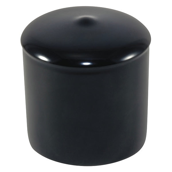 Vinyl Cap with Flange, Black, Vinyl 60 PK