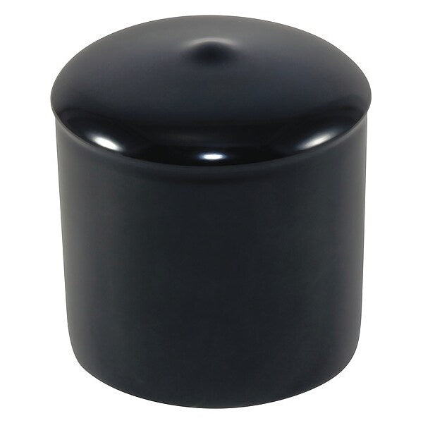 Vinyl Cap with Flange, Black, Vinyl 60 PK