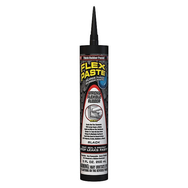 Sealant, 9 oz, Cartridge, Black, Rubber Base