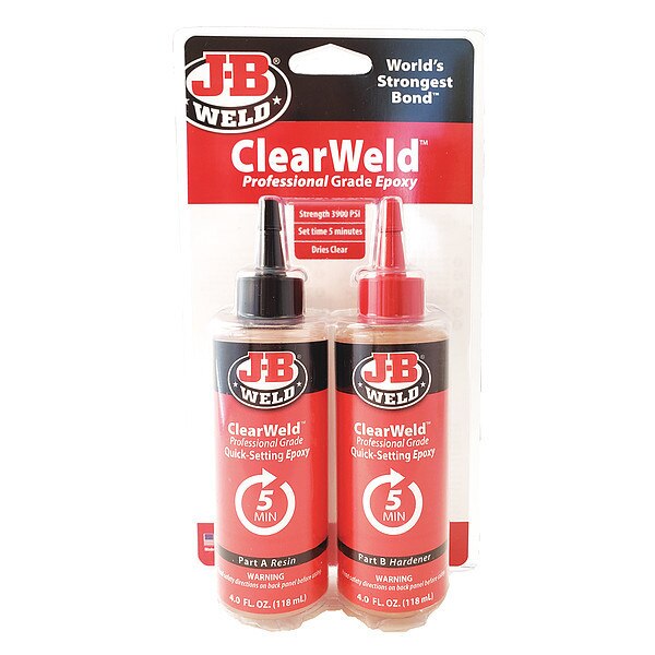 Epoxy Adhesive, Clear, 1:01 Mix Ratio, 1 hr Functional Cure, Bottle