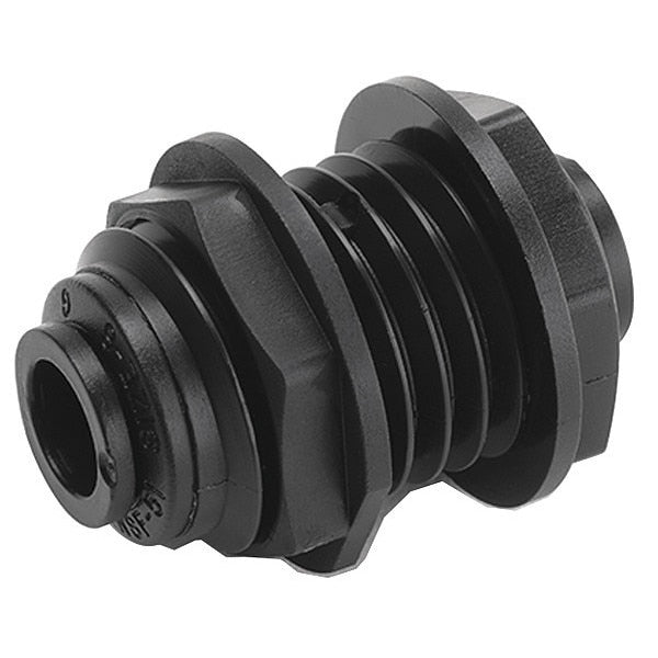 Kynar(R) Bulkhead Union, 1/4 in Tube Size