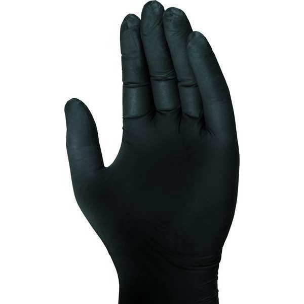 Disposable Gloves, Nitrile, Black, 100 PK