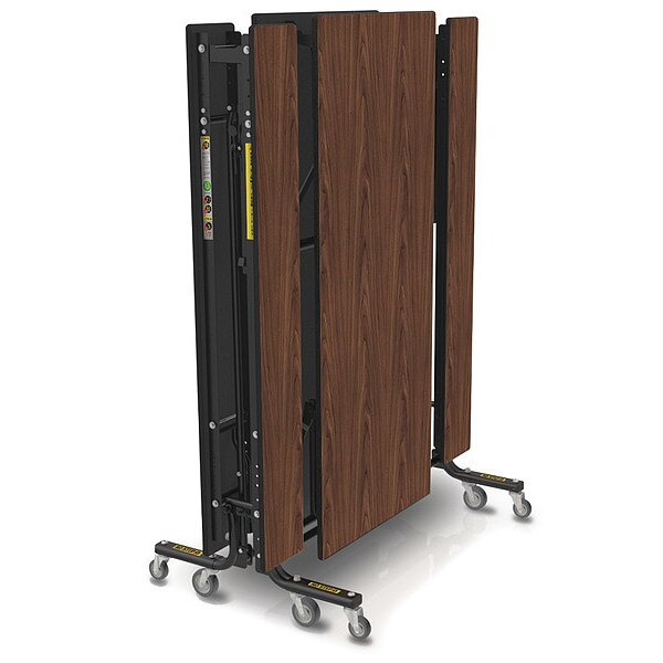 Rectangle Folding Bench Table, 145 in W, 27 in H, Montana Walnut