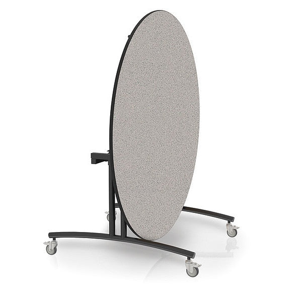 Round Flip Top Table, 60 in W, 30 in H, Gray Glace