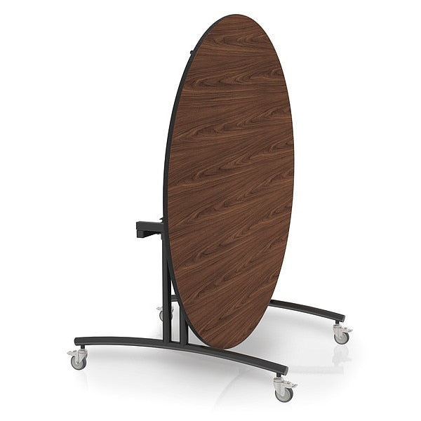 Round Flip Top Table, 60 in W, 30 in H, Montana Walnut