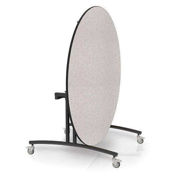 Round Flip Top Table, 60 in W, 30 in H, White Nebula