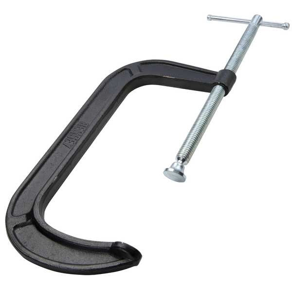 C-Clamp, 8 in Maximum Opening, Black