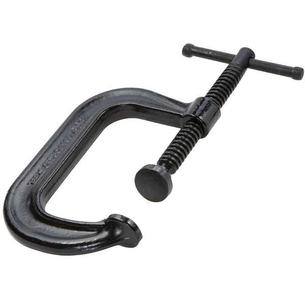 C-Clamp, 4 in Maximum Opening, Black