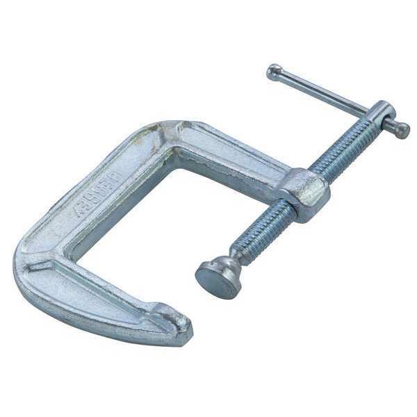 C-Clamp, 1 1/2 in Maximum Opening, Gray