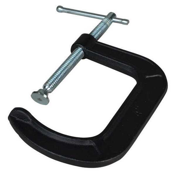 C-Clamp, 4 in Maximum Opening, Black