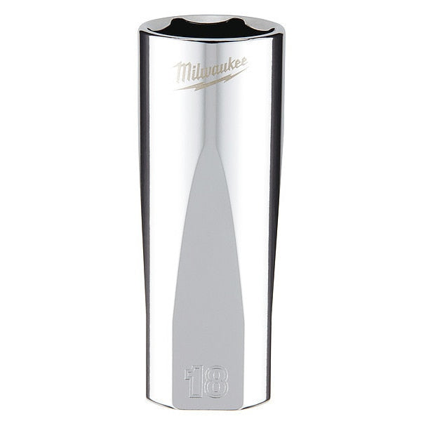 3/8 in. Drive 18mm Metric 6-Point Deep Socket with FOUR FLAT Sides